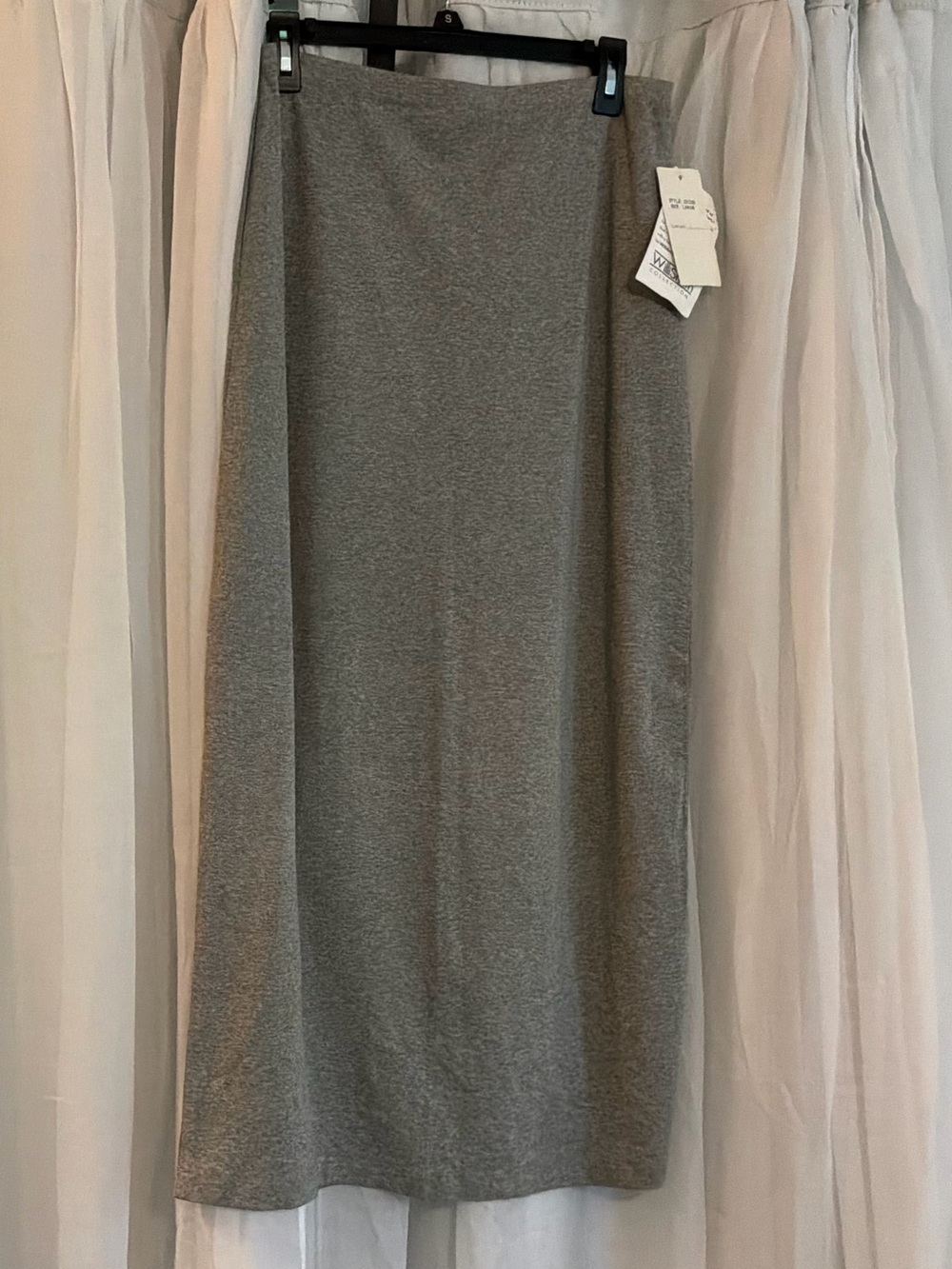 Willi Smith Heather Gray Knit Midi Skirt NWT